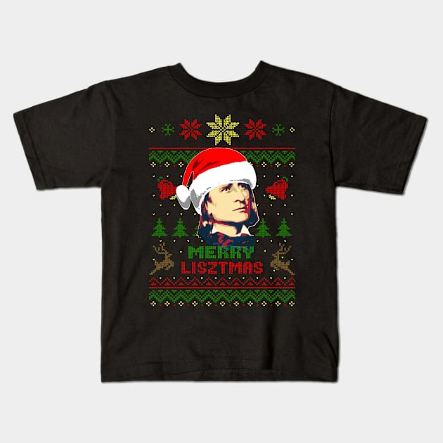 Franz Liszt Merry Lisztmas Kids T-Shirt by Nerd_art